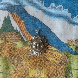 Sterling Silver Smiling Sun Pendant